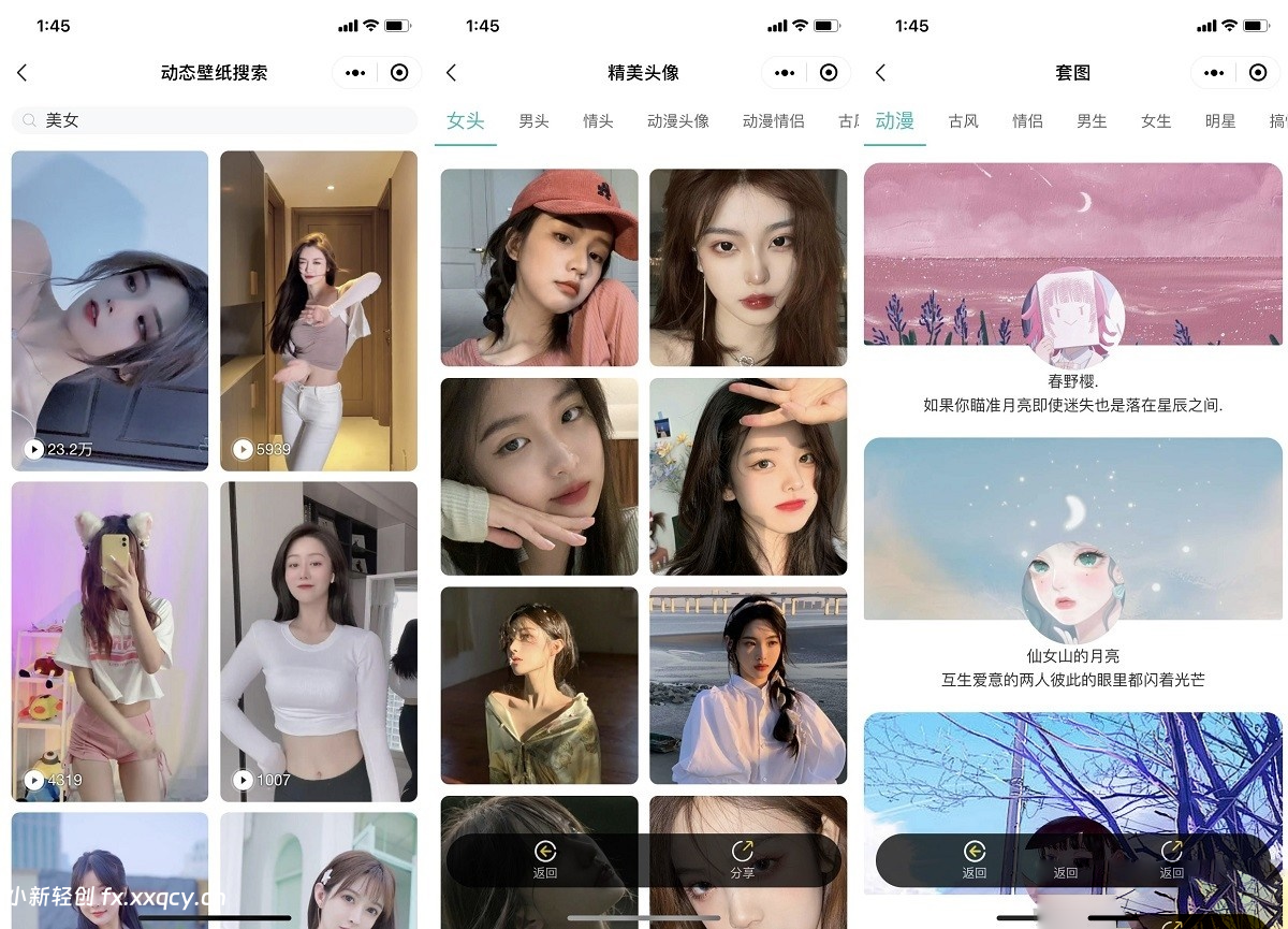 图片[2]-云开发壁纸小程序源码/新版大气UI微信QQ双端壁纸小程序源码-小新轻创