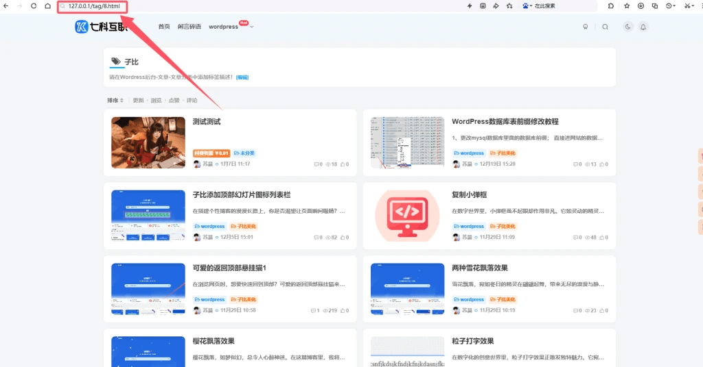 子比主题修改tag标签固定链接-小新轻创