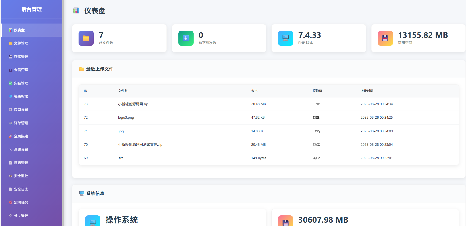 图片[3]-【42159】一款全新全开源临时文件快传系统源码 快传网盘系统-小新轻创